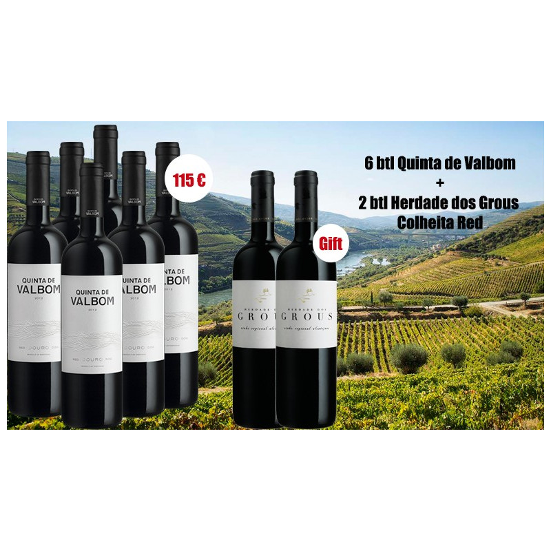 Tarjous: Quinta de Valbom -punaviini + Herdade dos Grous -punaviini Tarjous: Quinta de Valbom -punaviini + Herdade dos Grous -punaviini